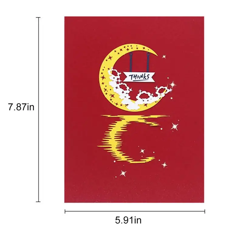 Открывающаяся поздравительная открытка креативный 3D спасибо Луна Девушка