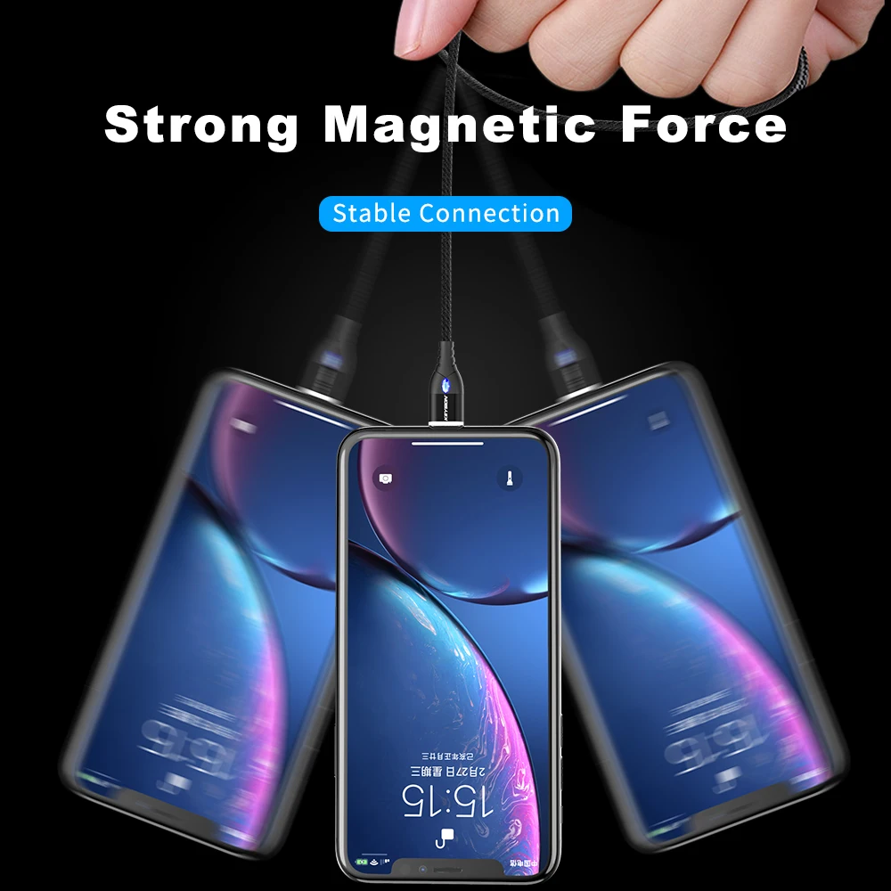 Магнитный кабель KEYSION 3A Micro USB Type C для iPhone магнитное зарядное устройство Samsung Xiaomi