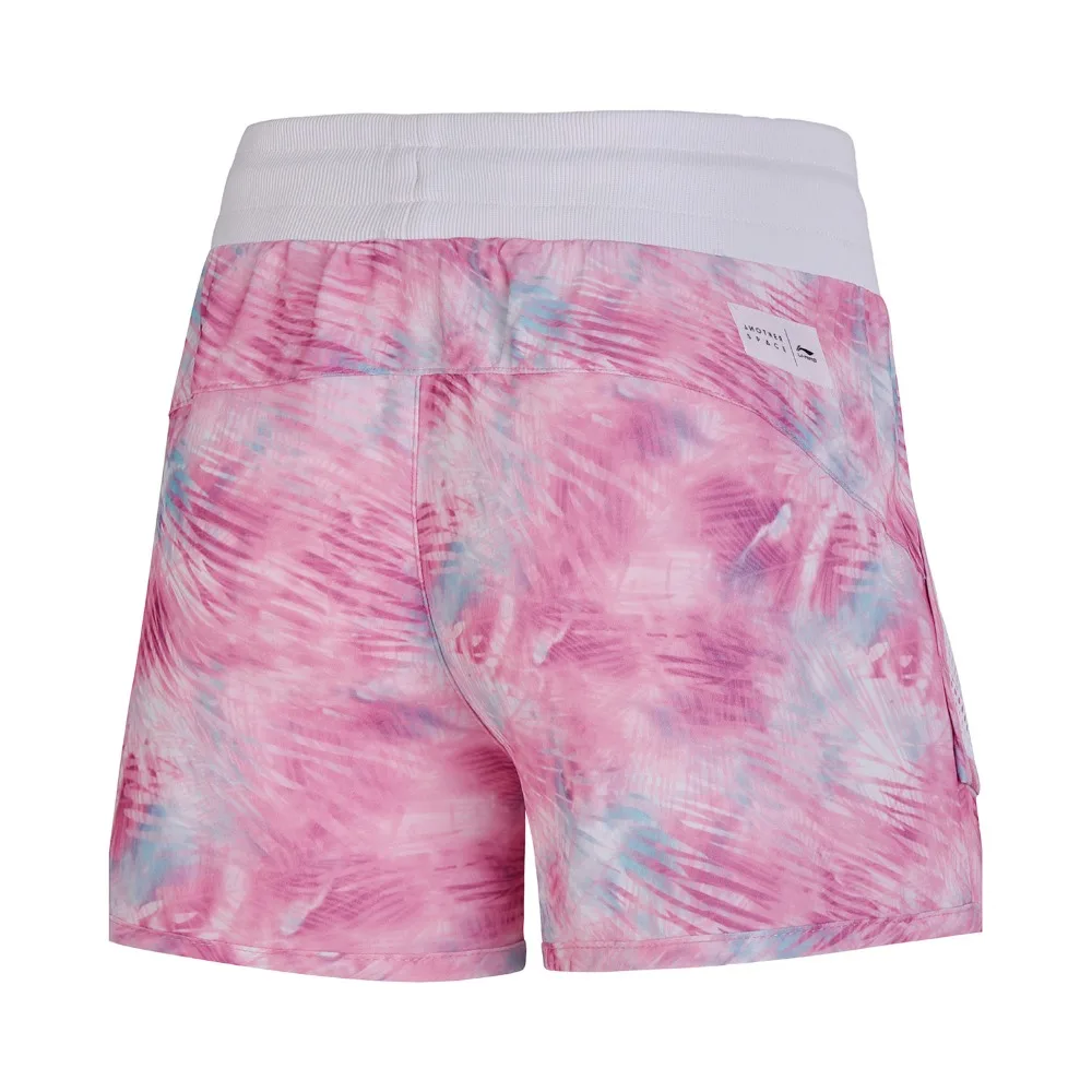 Женские спортивные шорты Li Ning Повседневные Дышащие из 100% полиэстера с подкладкой