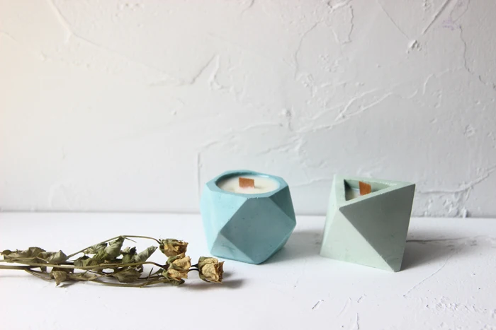 Geometric shaped concrete mold for flower pot prismatic aroma candle silicone mold succulent plant pot Clay ashtray mold