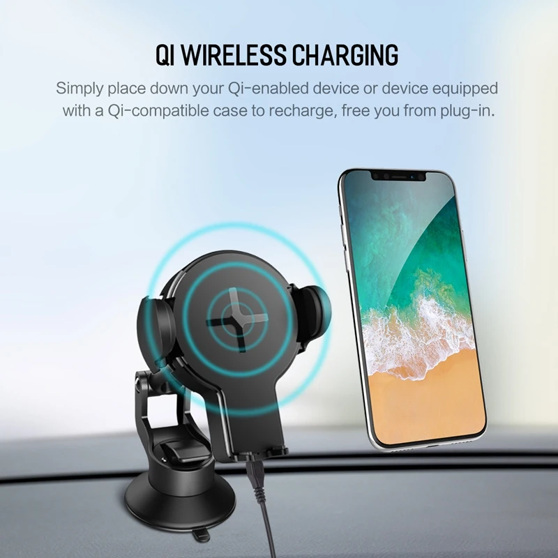 Qi автомобиля Беспроводной Зарядное устройство для iPhone X 8 рок 5 Вт samsung