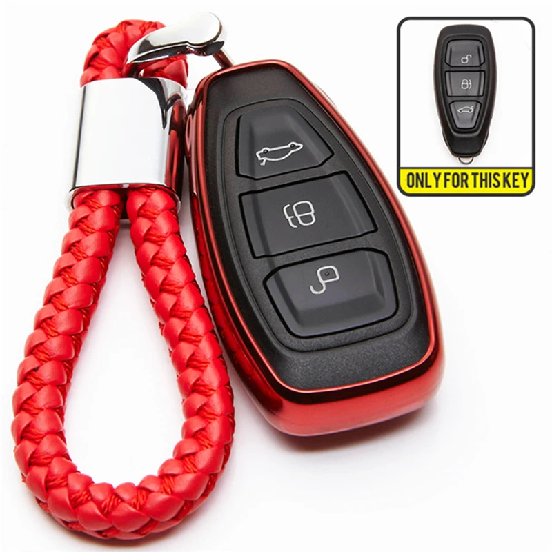 Чехол для автомобильного ключа из ТПУ Ford Fiesta Focus 3 4 Mondeo MK2 MK3 MK4 Ranger Ecosport Kuag 2 ST C MAX RS B