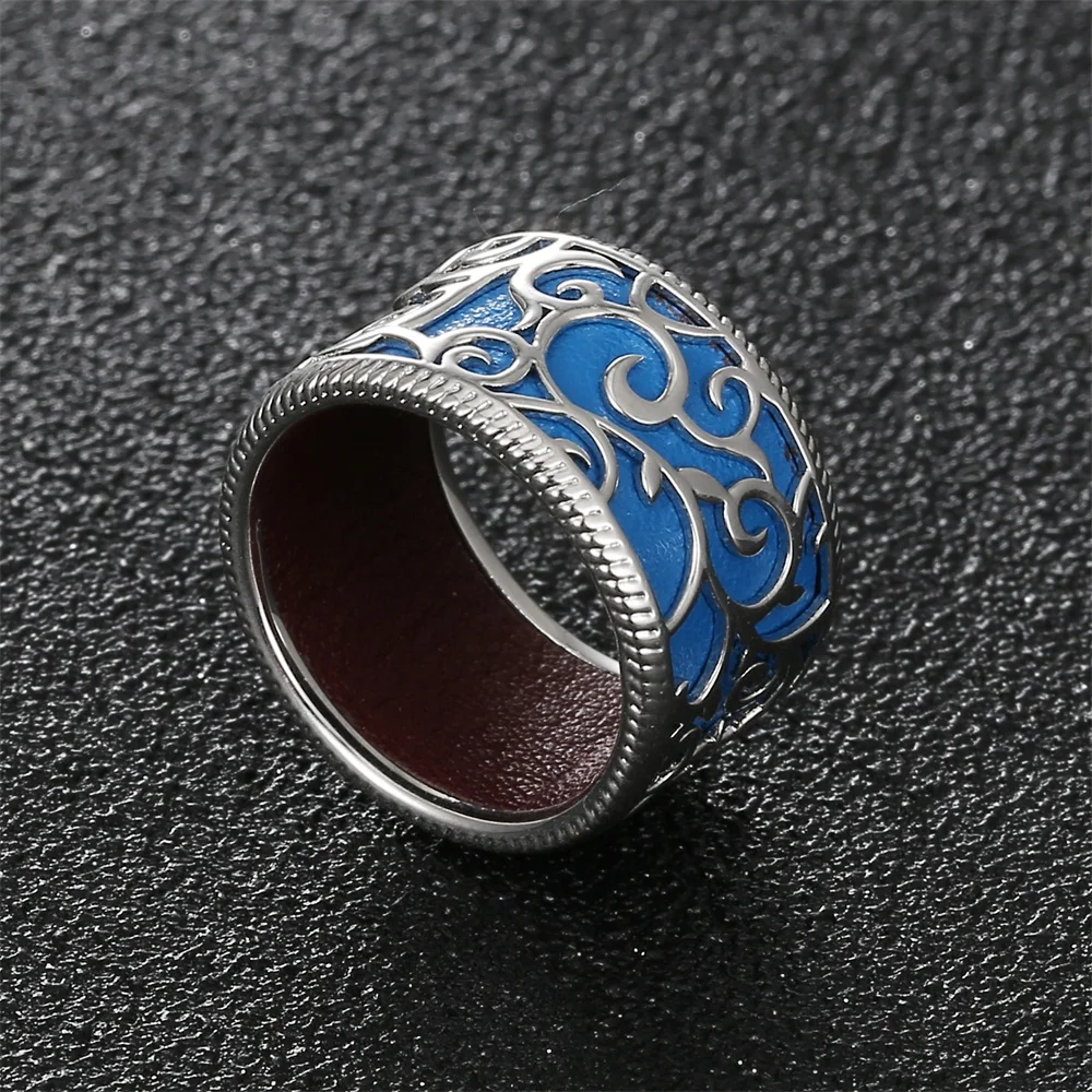 Кремо полый браслет Кольца Bijoux Femme персонализированные палец манжета кольцо Argent Реверсивный сменный кожаный клетка кольцо Спиннер