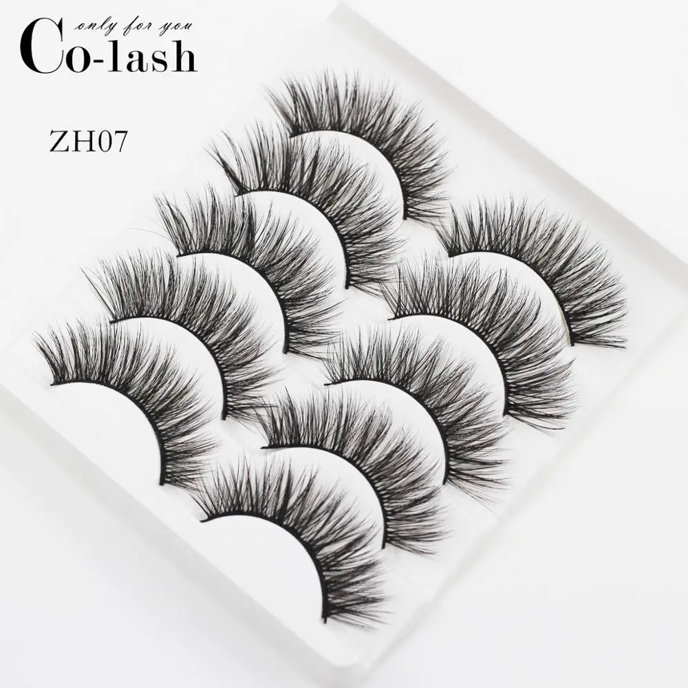Colash ZH01 5 пар Накладные ресницы пушистые норковые ресницы ручной работы длинные натуральные 3D ресницы густой мех драматический вид