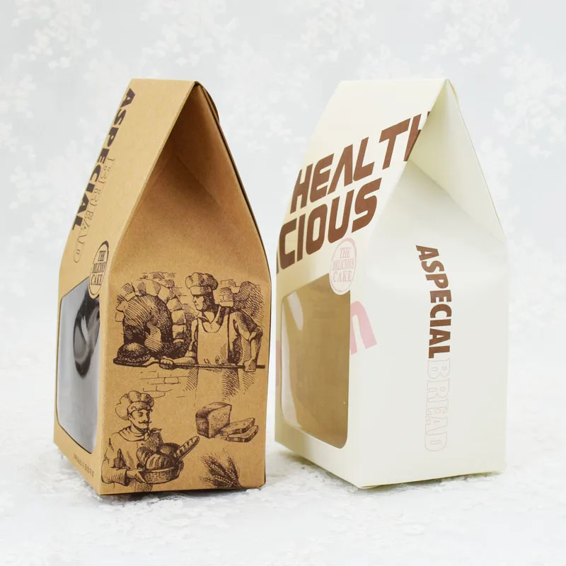 50 шт. коробка из крафтовой бумаги с окошком маленькая бумажная подарочная