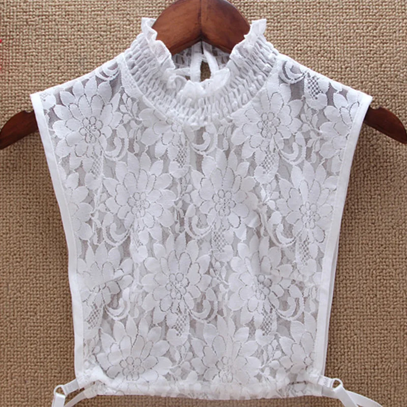 

Fake Collar Shirt Lace Korean Ladies lace rhinestones retro false collar shirt necklace geometric necklace vest female
