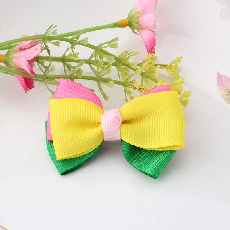 M MISM/Новинка милые разноцветные заколки для волос с бантом и цветком аксессуары