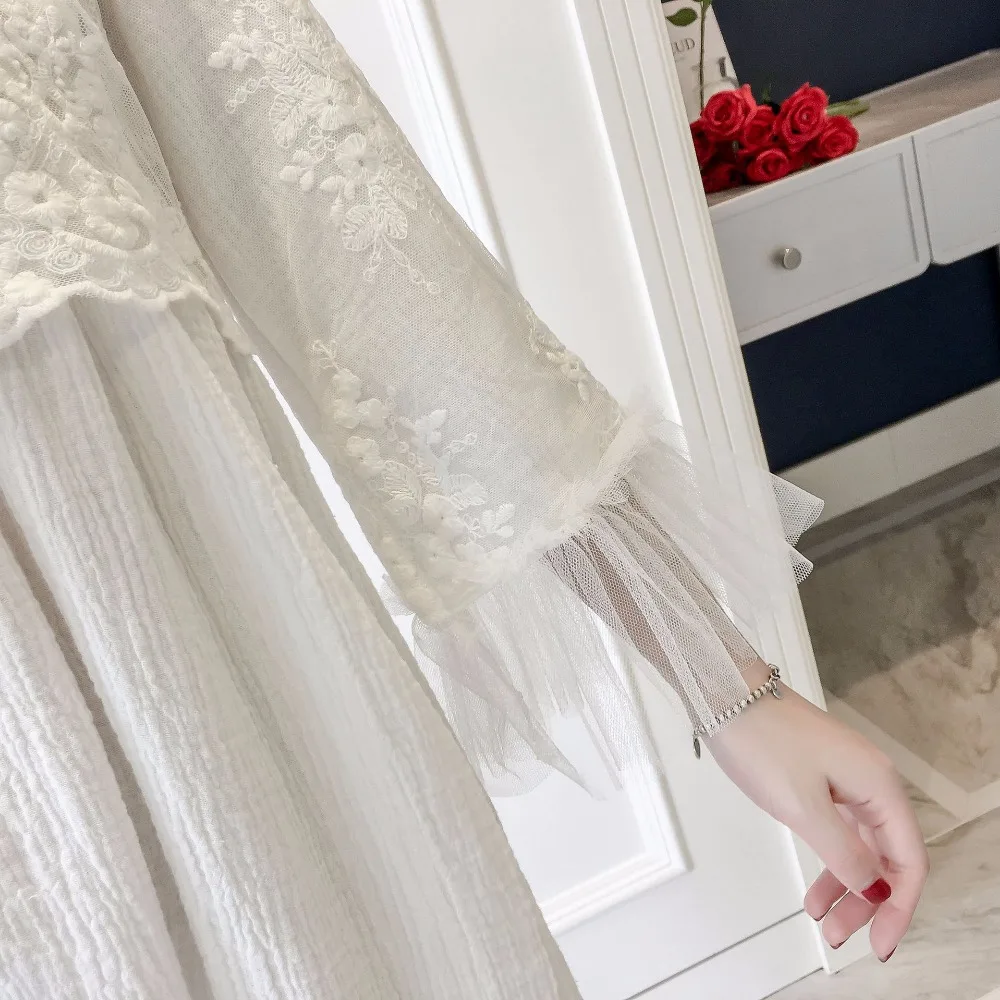 Новинка хлопковые кружевные ночные рубашки в стиле пэчворк для принцесс лето 2019