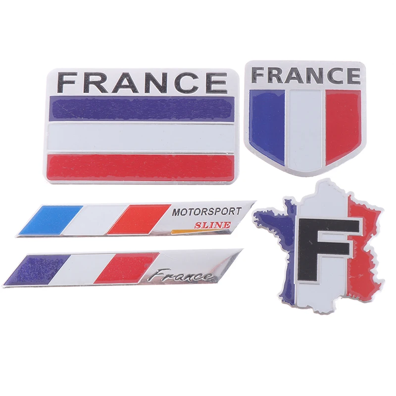 Car Styling 3D Aluminum France Flag Emblem Badge Car Sticker Decals Car-Styling For Peugeot 307 206 207 Citroen Renault DS C2 C3