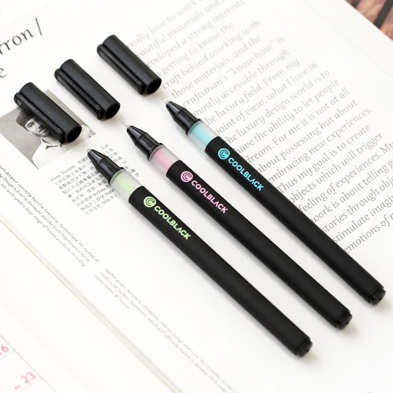 60 шт./лот Coolblack гелевая ручка 0 5 мм шариковая Съемный Черный цвет пополнения