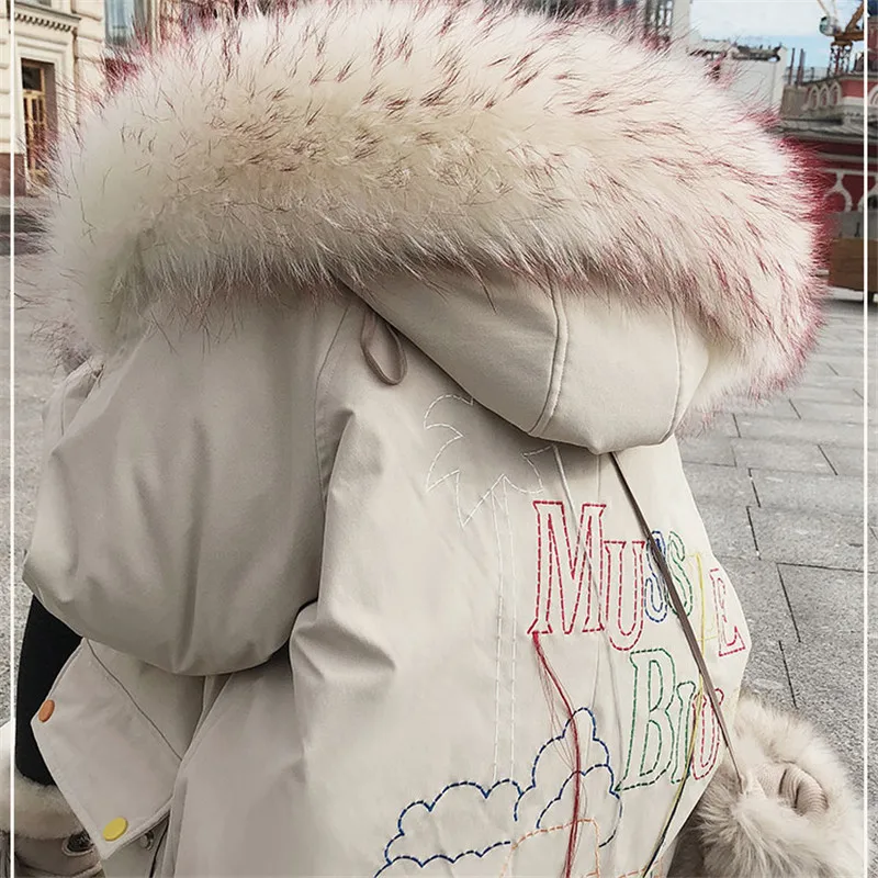 Женский пуховик 2021 новая пуховая куртка Материал: х/б. стильная средней длины