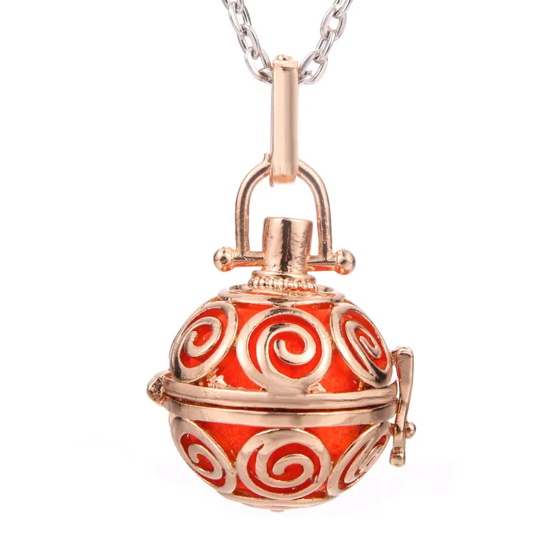 N2290-gold Новинка, серебряное ожерелье для ароматерапии, подвеска, ювелирные изделия, открытый медальон, ожерелье, диффузор эфирного масла, духи, ароматические ожерелья - Окраска металла: N2290-gold