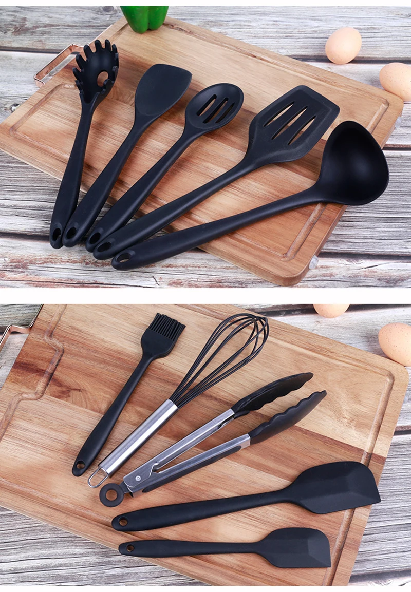 10 Pcs Kitchenware Silicone Heat Resistant Kitchen Cooking Utensils Non-Stick Baking Tool Set Drop shipping | Дом и сад