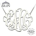 AILIN XXL ожерелье с монограммой 2 дюйма женское ожерелье из стерлингового серебра ювелирные изделия ручной работы с монограммой лучший подарок для нее