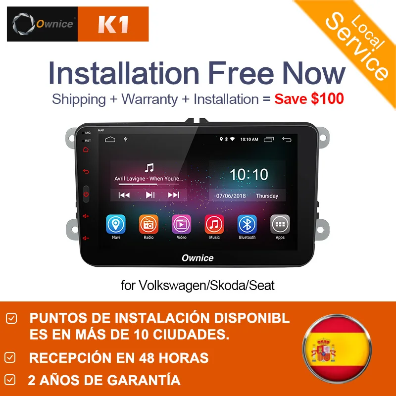 Ownice K1 Android 8 1 hands free bluetooth универсальный 2 Din Автомобильный Радио gps Navi для