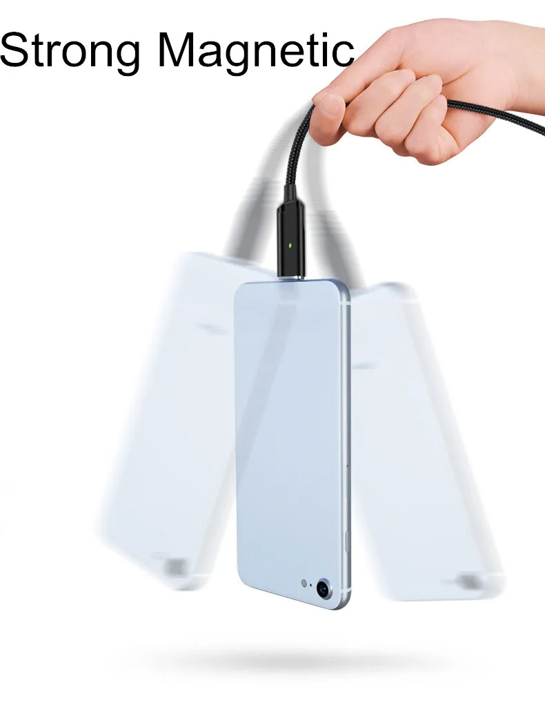 Магнитный кабель Vanniso Micro USB 2A, кабель для быстрой зарядки для iPhone XS X XR 8 7 samsung S8 type C, магнитный кабель для мобильных телефонов