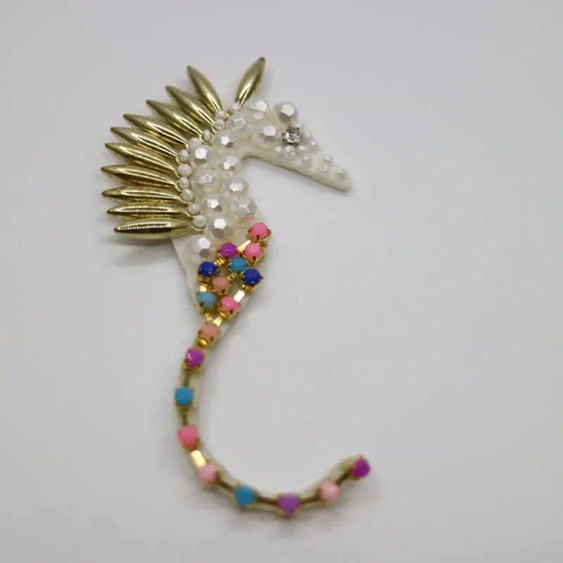 1 пара декоративная 3d аппликация Морская лошадь|beaded patches|decorative patchespatches for clothing |