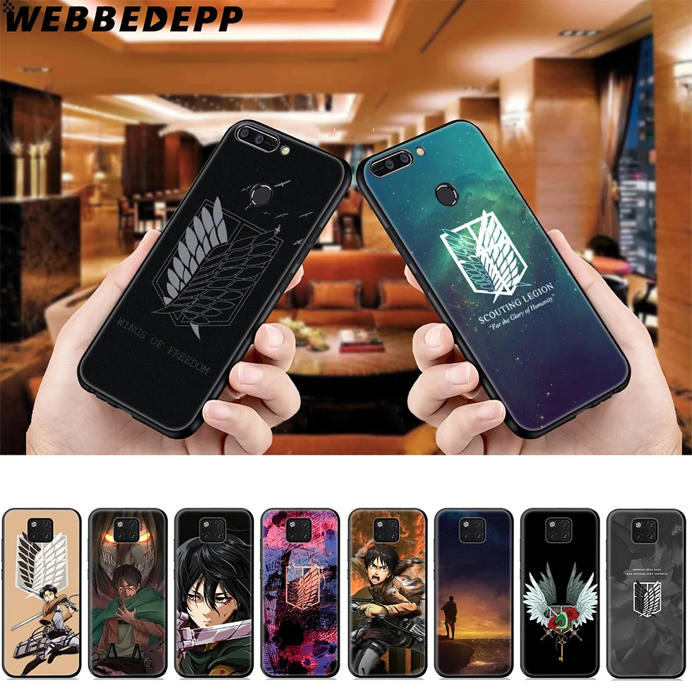 Чехол WEBBEDEPP Attack on Titan для Huawei Mate Honor 20 6A 7A 7C 7X 8 9 9X 10 View Lite Pro 30.