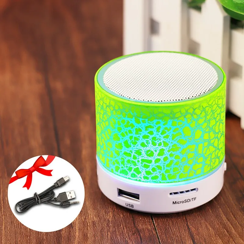 GETIHU беспроводной портативный Bluetooth динамик мини светодиодный музыкальный аудио TF USB FM стерео звук динамик для телефона Xiaomi Колонка для компьютера - Цвет: Green