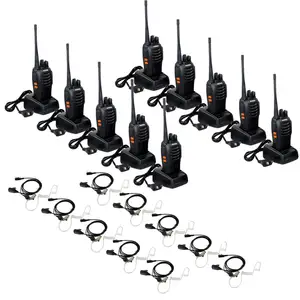 10 шт., портативная рация BaoFeng, UHF 5 Вт, 16 каналов, двусторонняя радиосвязь + 10 новых наушников + склад в России