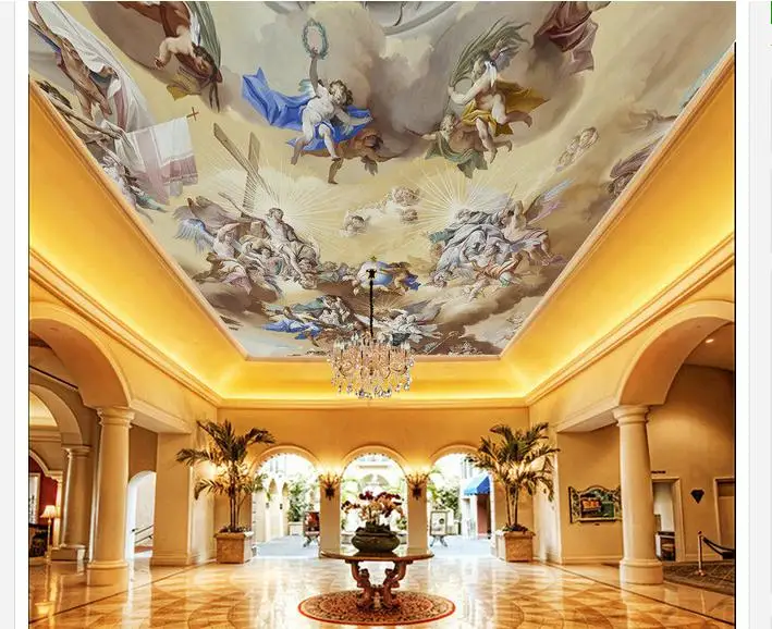 3D обои на заказ потолочные фрески ангел играющая карта Зенит Настенные украшения