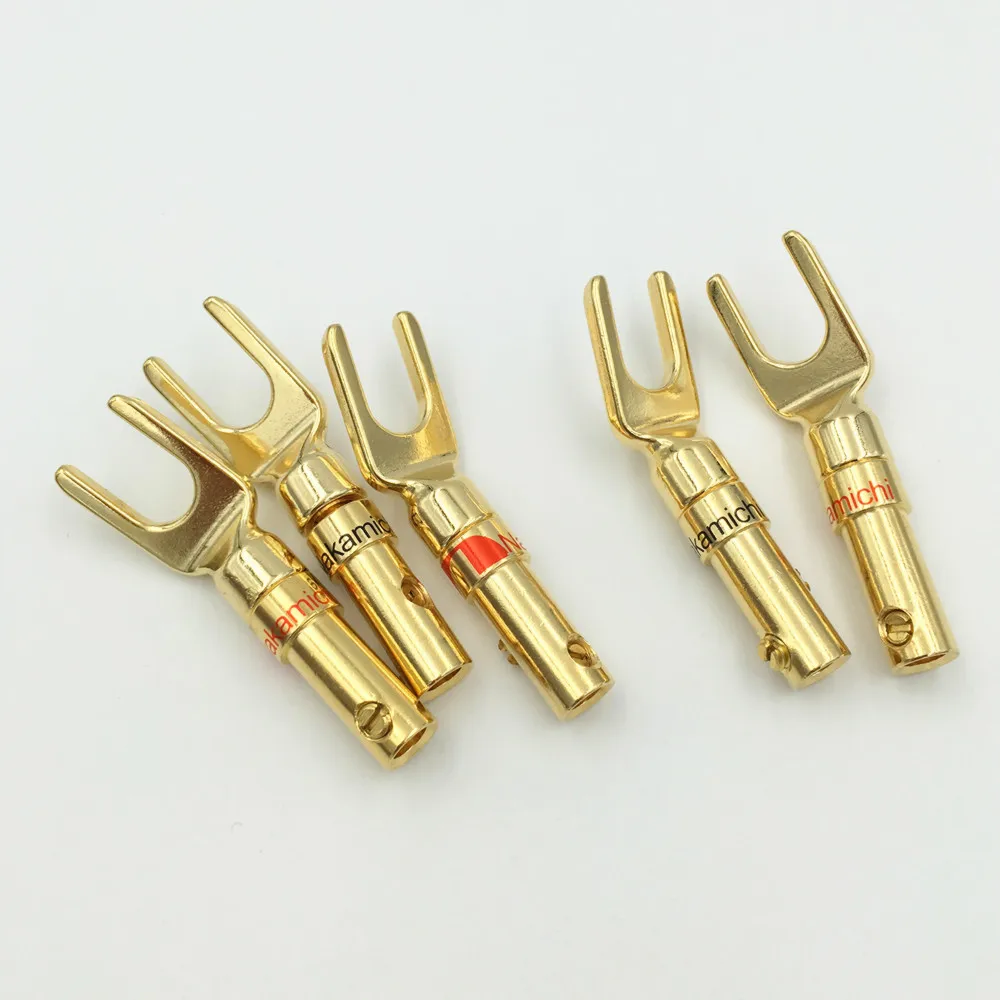8 шт. латунные Позолоченные заглушки для колонок Nakamichi Y U Spade штекеры звуковой