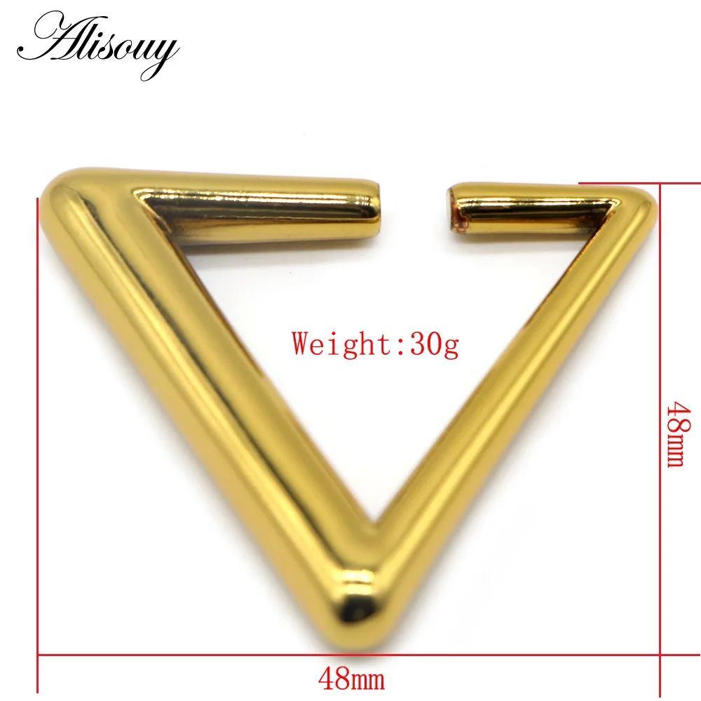 EM0850B Triangle Комплект из 2 предметов тяжелый ромб круглый овальные Треугольники пирсинг уха шаблоны, расширитель, удлинитель Нержавеющая сталь, ювелирное изделие для тела, модный подарок для Для женщин - Окраска металла: EM0850B Triangle