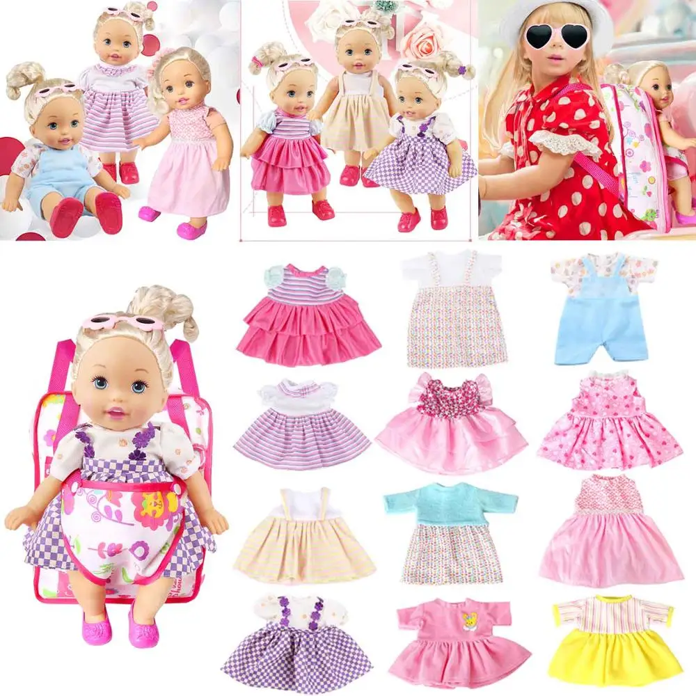 12dress 1bag Bitty Baby Doll Одежда ручной работы аксессуары платья юбки наряды подходит 1"-15 дюймовая кукла - Цвет: 12dress 1bag