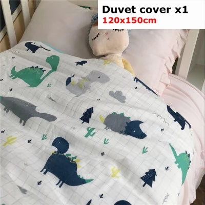 120x150cm dinosaurB 1 шт., 120x150 см, детское постельное белье, пододеяльник из муслина, хлопок, супер мягкий, для детей, пододеяльник - Цвет: 120x150cm dinosaurB