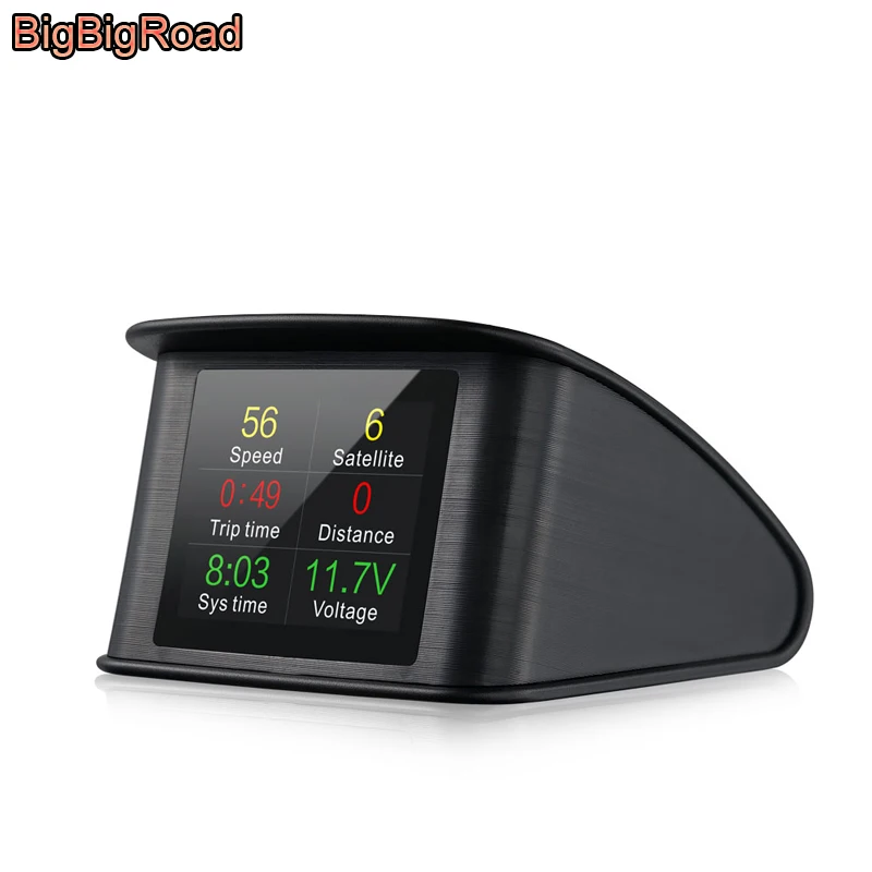 BigBigRoad автомобильный коллиматорный Дисплей GPS Hud компьютер ветрового стекла