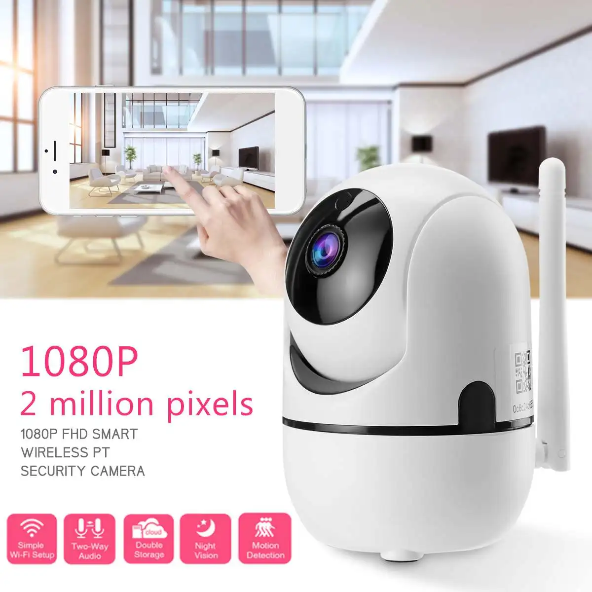 1080P умная Беспроводная ip-камера аудио Wifi камера видеонаблюдения домашняя сигнализация 2.0MP камера наблюдения крытая камера alexa для echo