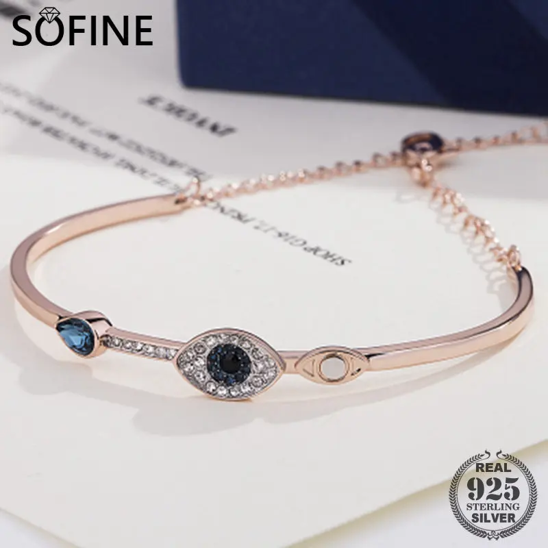 SOFINE Duo сглаза браслеты для женщин 1:1 стерлингового серебра 925 имеет оригинальный