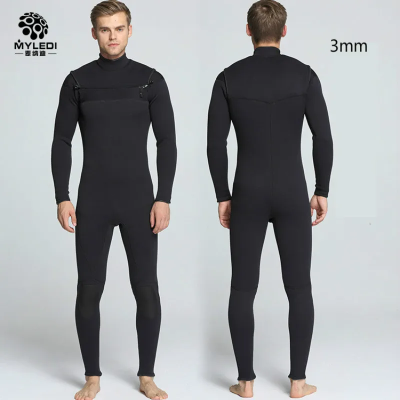 

3mm Male Female Spot New Chain Front Zipper Diving Suit Surf Suit Men Neoprene Nylon Snorkeling Suit
