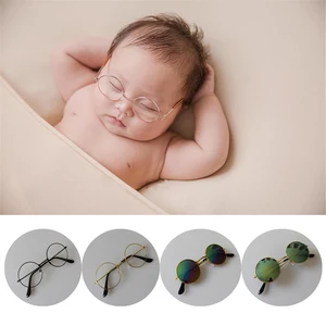 Newborn Baby Photography Props Accessories Infant Pictures Decoration Round Glasses Sunglasses Vinta in USA (United States)