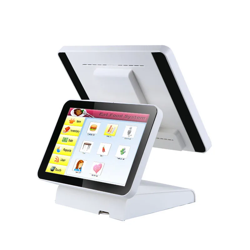 Pos-терминал с двумя экранами 15-дюймовый pos-терминал все в одном windows pos-система |