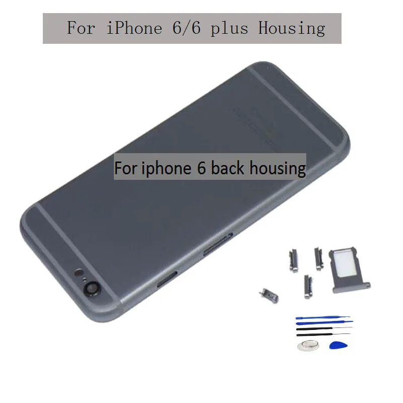 Новинка для iphone 6 6g крышка батареи задняя крышка Корпус задняя дверь Чехол средняя рамка Шасси с боковой сборка кнопок для iphone 6 plus
