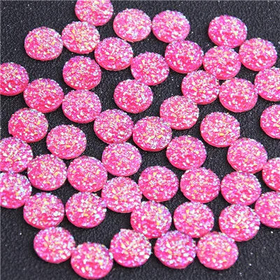 2 New Fashion 40pcs 12mm Mix Colors Natural Ore Style Flat Back Resin Cabochons For Bracelet Earrings Accessories - Цвет: 2