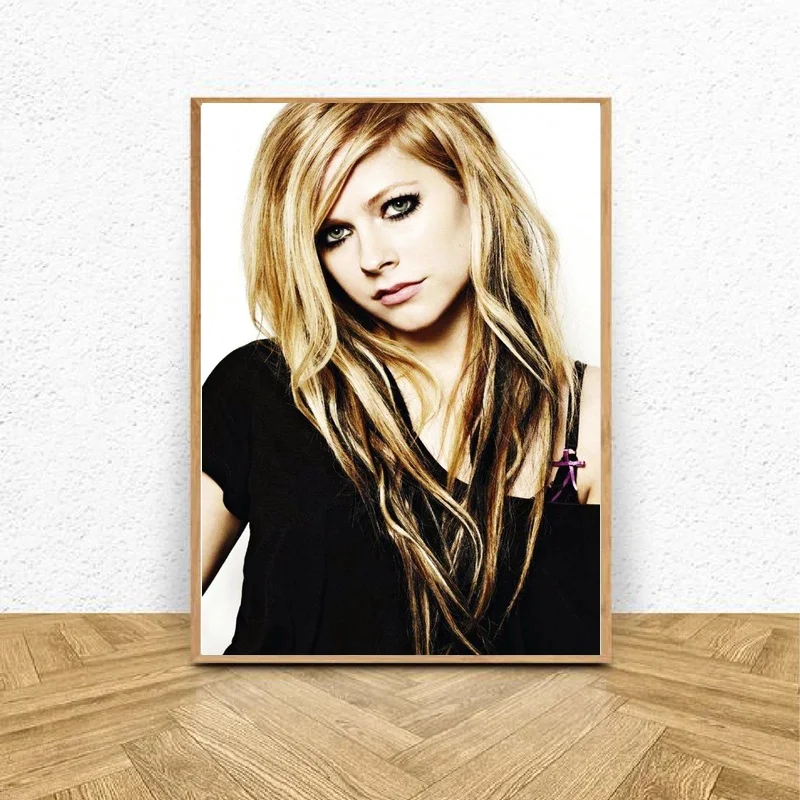 Художественный шелковый постер Avril Lavigne декор для гостиной и дома|Рисование