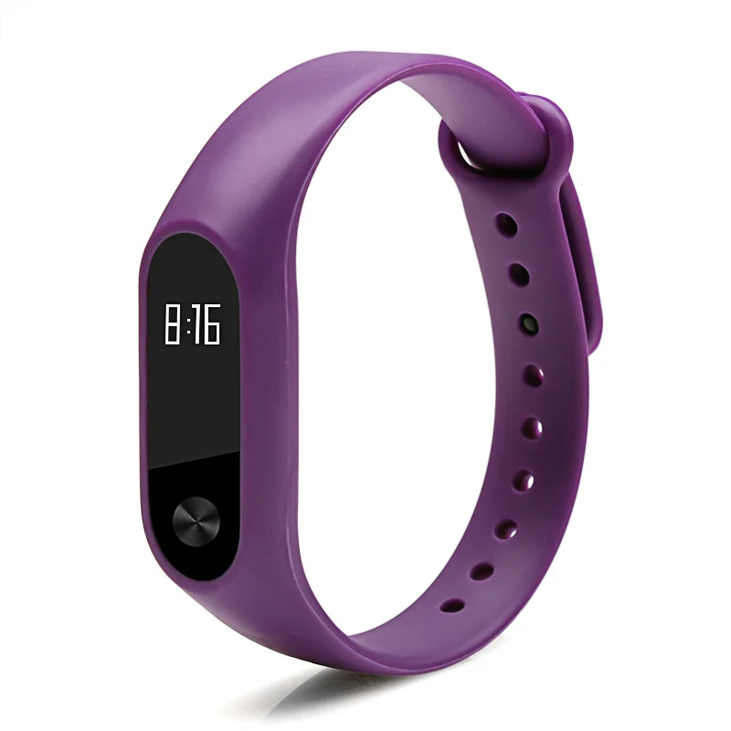 Purple Умные аксессуары BOORUI mi band 2 ремешок для замены xiaomi mi band 2 спортивный силиконовый браслет на запястье с различными цветами - Цвет: Purple