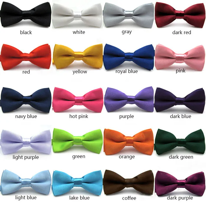 

Classic Kids Bowtie Boys Grils Baby Children Bow Tie Fashion Solid Color Mint Green Red Black White Green Pets Cravate For Kids