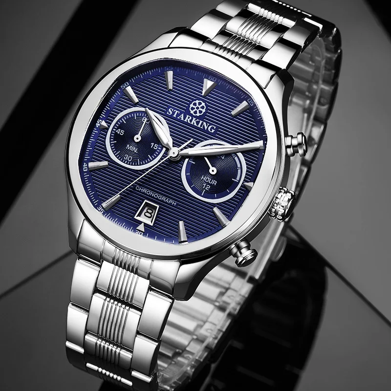 STARKING Новое поступление мужские часы с хронографом из нержавеющей стали 30 м