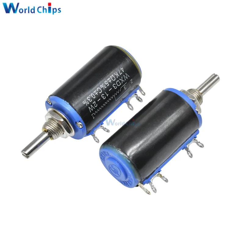 2 шт. WXD3 13 2W Вт проволочный потенциометр 100R 470R 1K 4 7 K 10K 22K 47K 100KΩ Ohm 10 поворотов