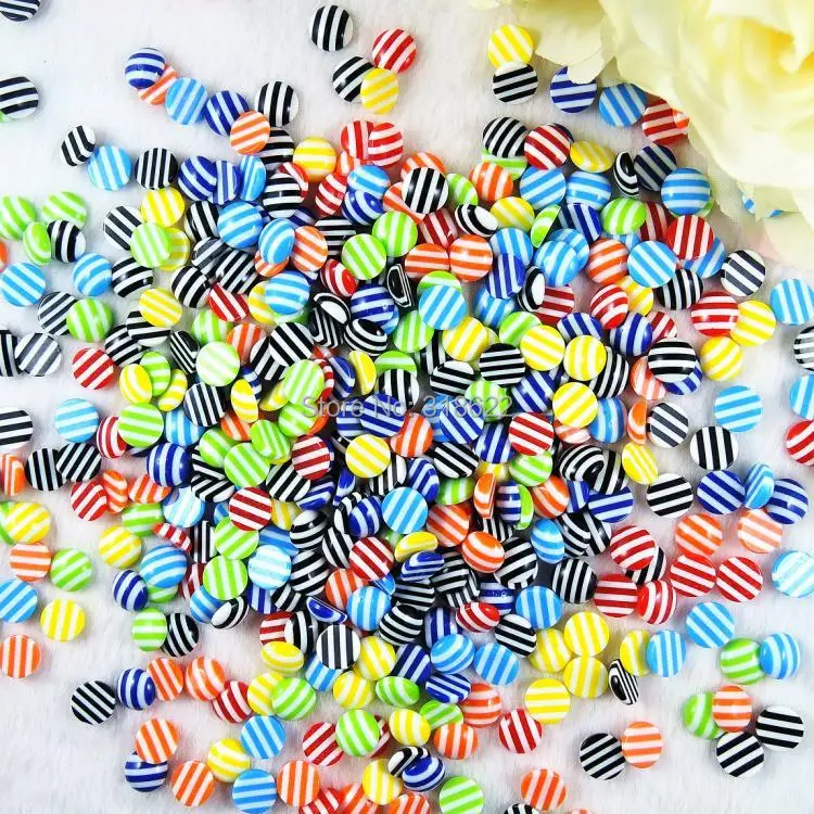 Новый дизайн оптовая продажа 8 одноцветных смешанных цветов 10 мм 200 шт. полосатые