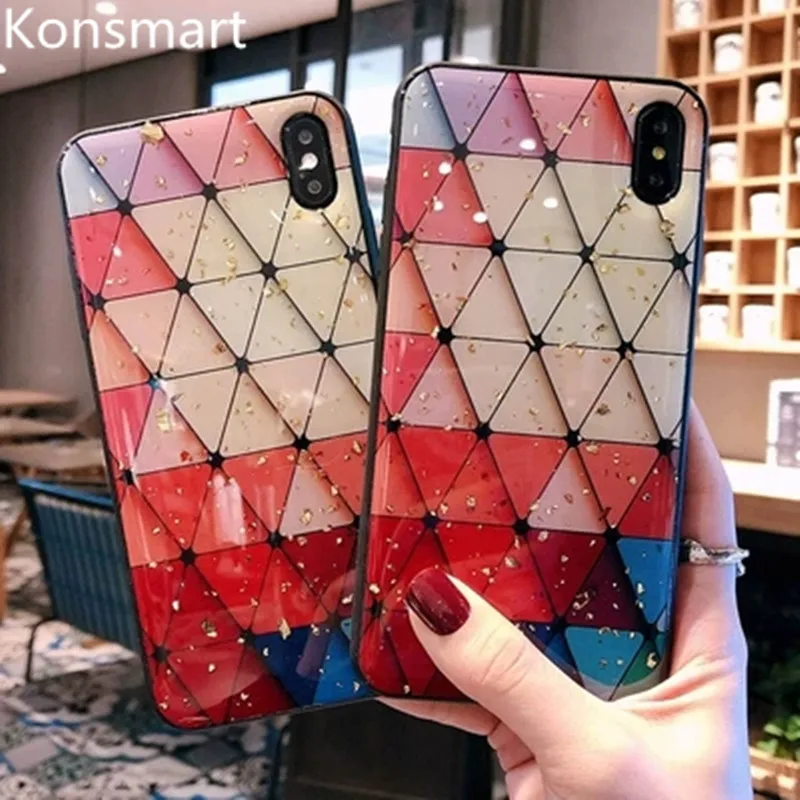 KONSMART роскошный блестящий чехол для iPhone X XS MAX 8P 7 из ТПУ Samsung Galaxy S10 S9 Note 9 силиконовая