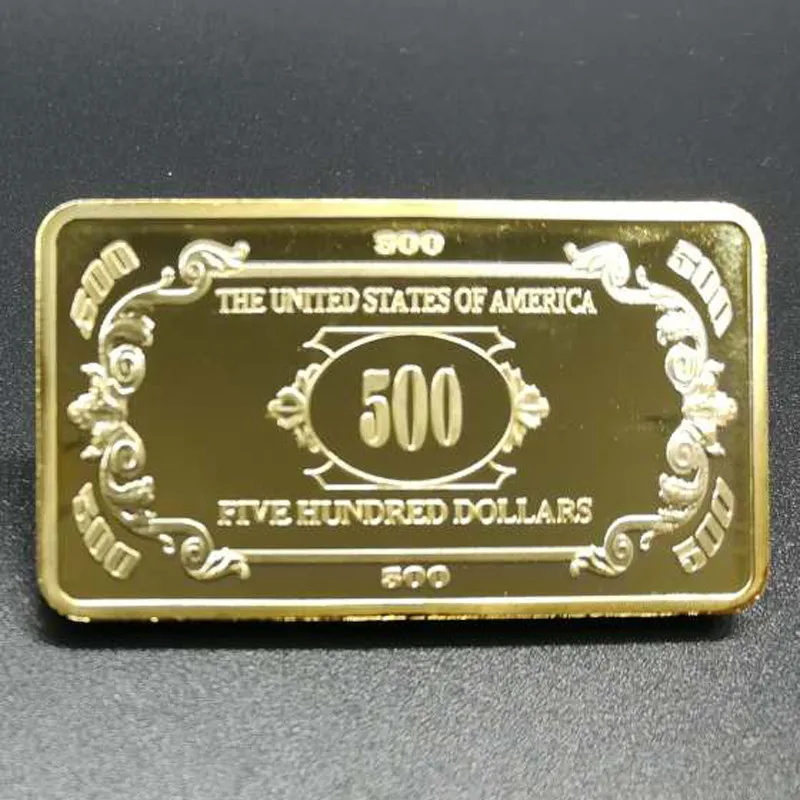 50 шт в наборе Немагнитный 500 долларов отделение для банкнот 1 OZ 24K покрыто