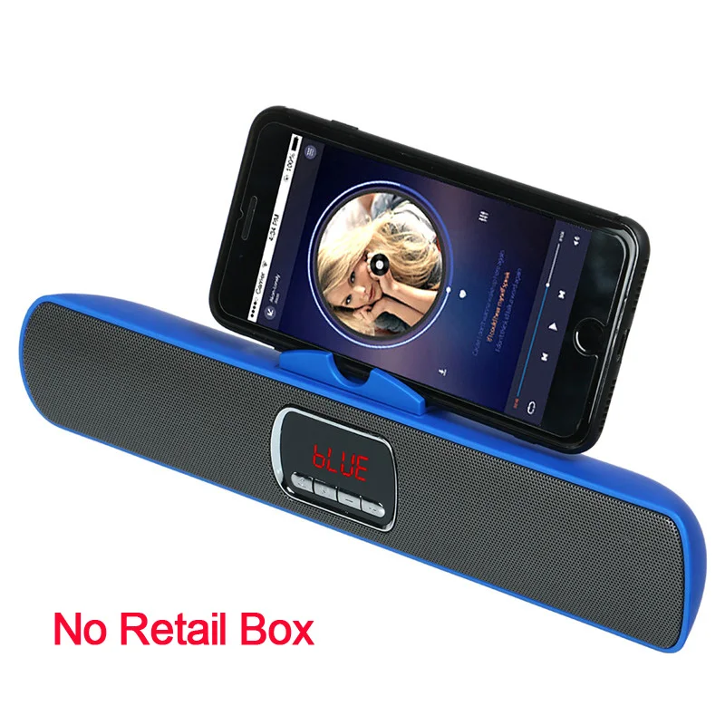 blue no box TOPROAD Портативный беспроводной Bluetooth динамик супер бас стерео двойной громкий динамик TF FM радио USB lcd для ПК компьютера мобильных телефонов - Цвет: blue no box