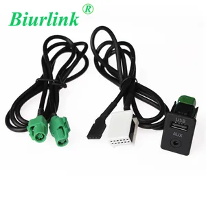 Biurlink DIY 2-в-1 USB AUX-переключатель + 12-контактный Aux-кабель и круглый 4-контактный USB-Кабель-адаптер, запасные части для BMW