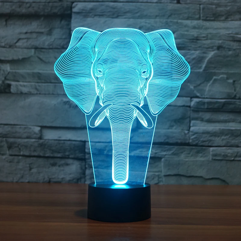 Bluetooth Динамик слон 3D светодиодный Ночной светильник сенсорный контроллер с ПДУ