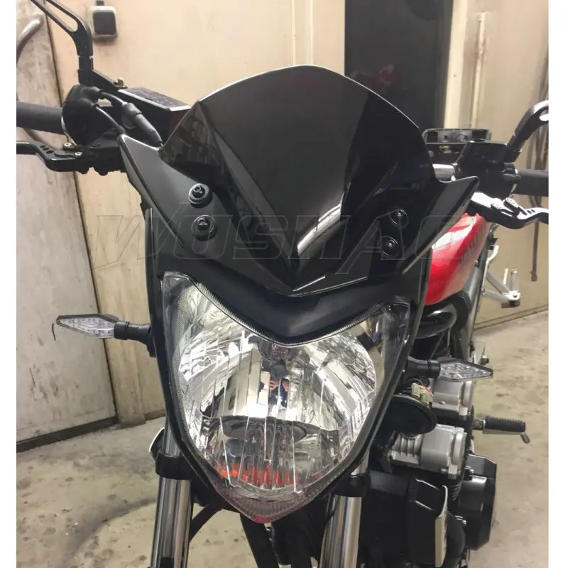 Black Мотоцикл лобовое стекло ветер экран для Yamaha FZ16 Fi V2.0 FZ 16 FZ-S FZS S 150 черный Иридиум - Цвет: Black