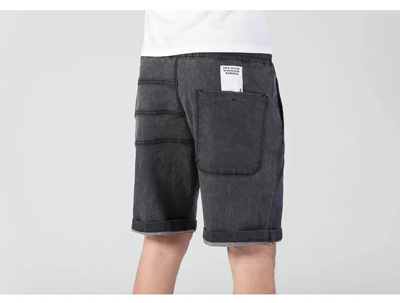 Summer thin Elastic Waist band Denim Shorts Mens Loose Plus Size Big 4XL 5XL 6XL Large Size Shorts Casual Fat Male Jeans Bermuda